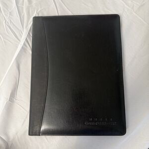 Leeman Cowhide Slim Leather Business Portfolio Embossed Black